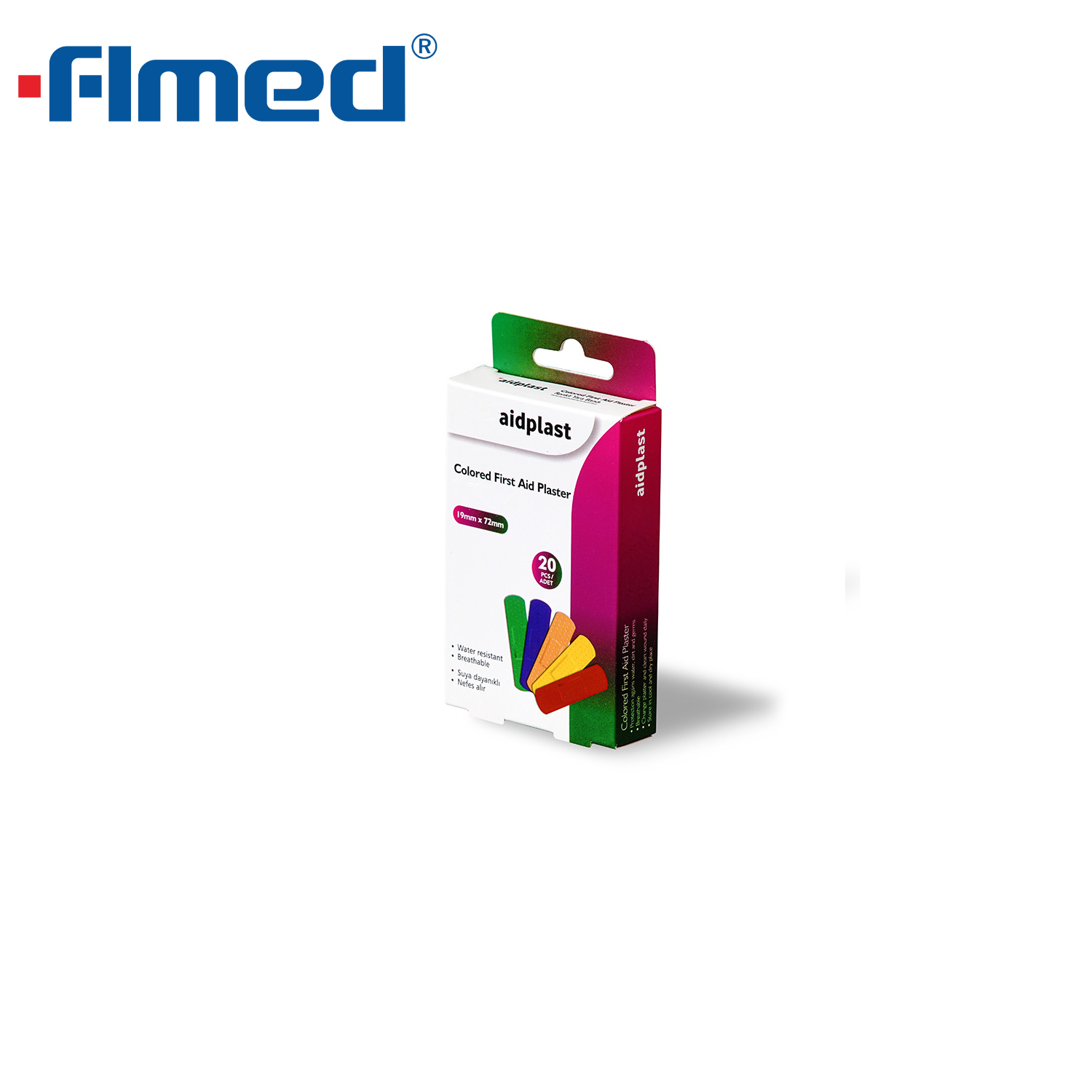 AIDPLAST Gekleurde EHBO -gips wondpleister
