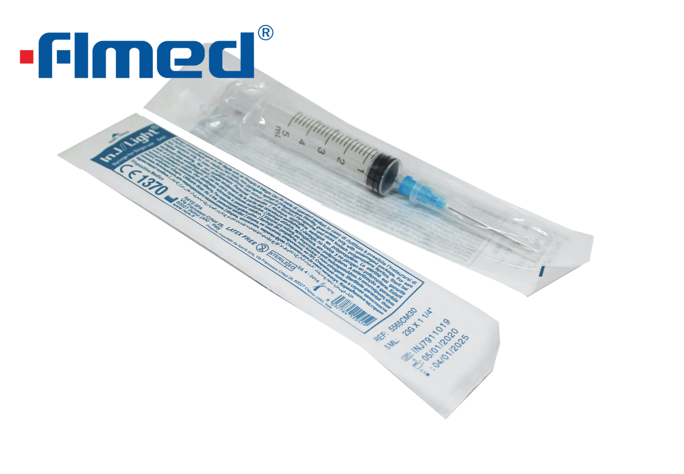 5 ml gemonteerde naald 21 g 22 g 23 g 1 inch 1,5 inch & 1, 1/4 inch
