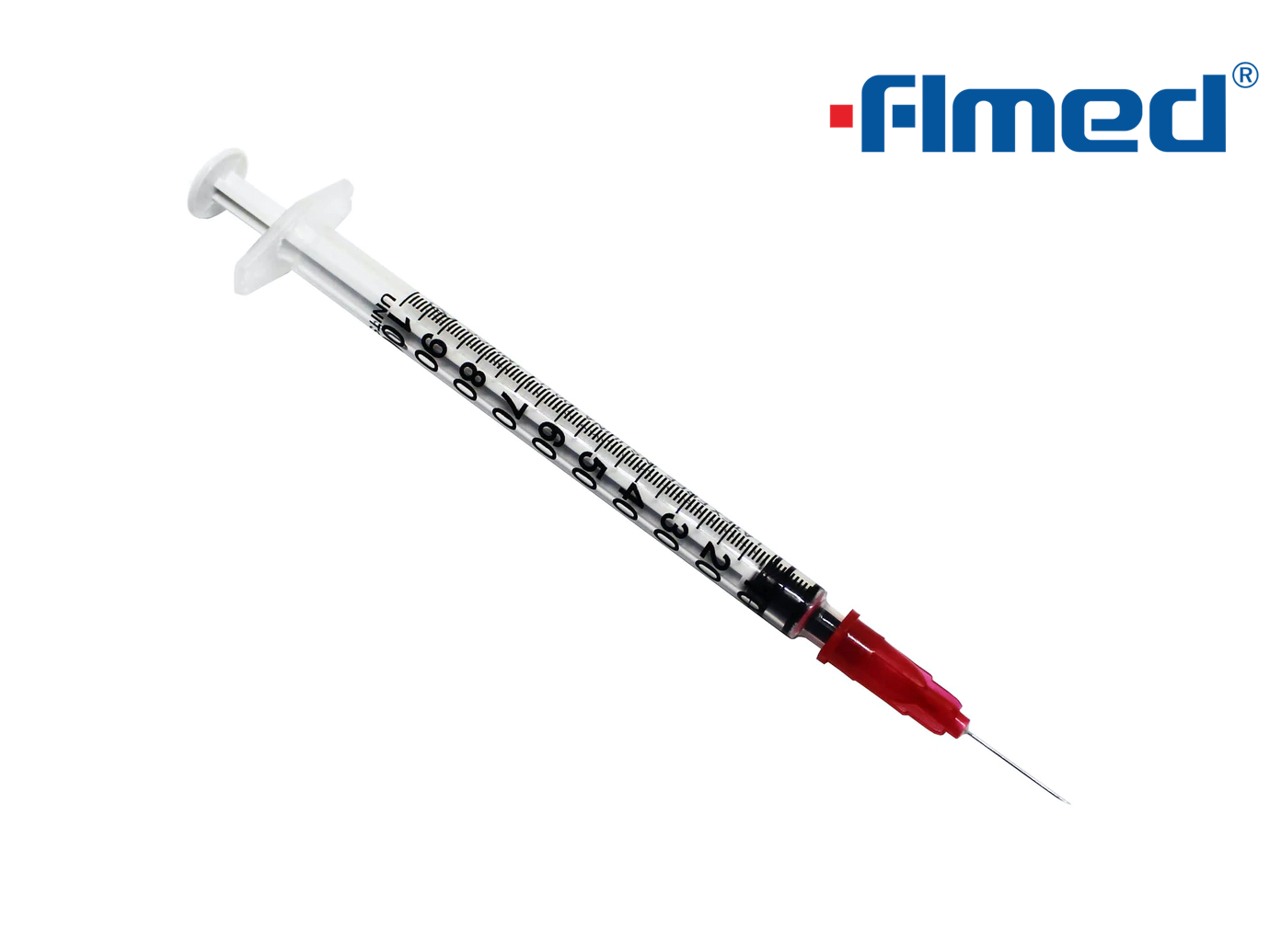 1 ml insuline spuit en naald 29 g x 13 mm rood